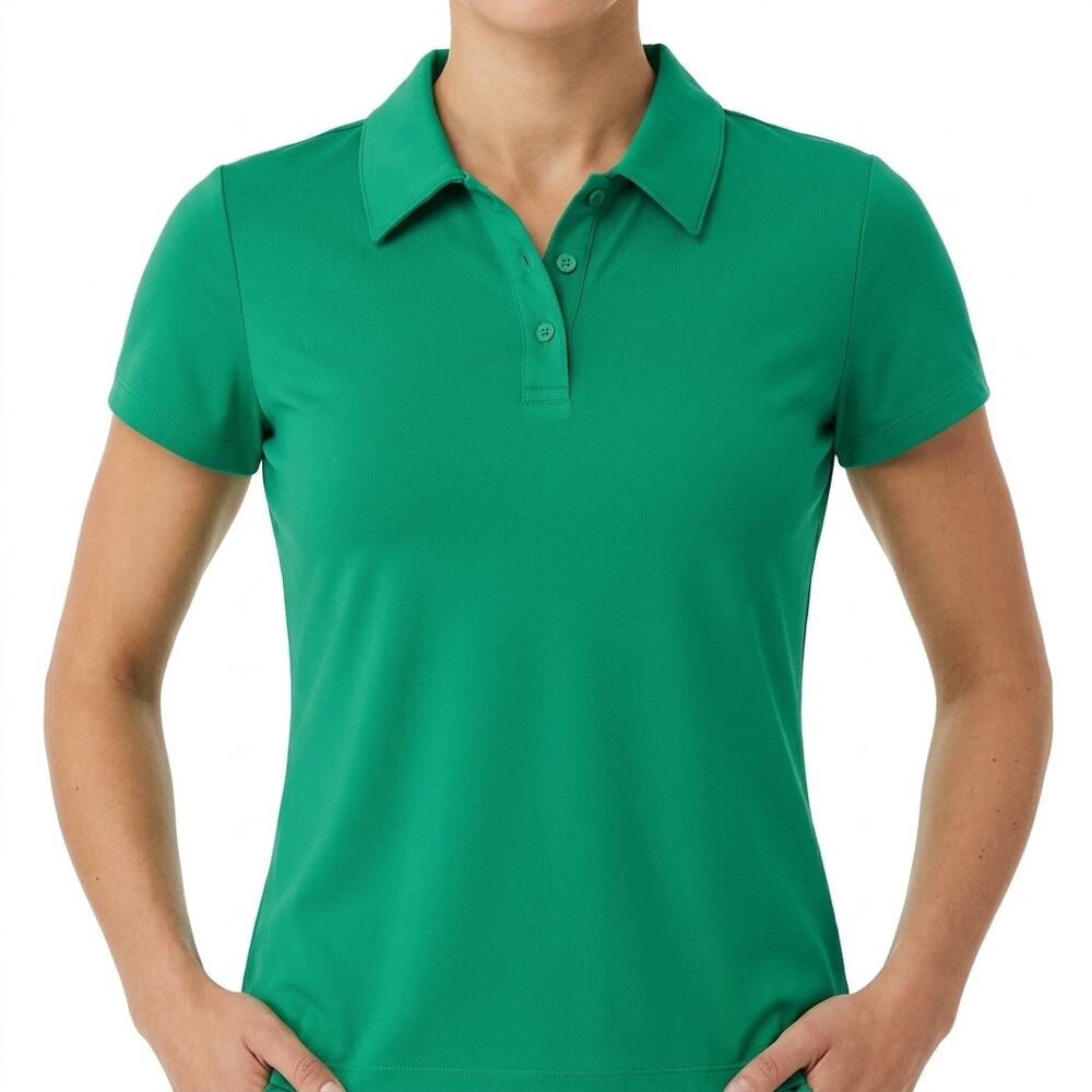 Alo Kelly Emerald Green Polo Short Sleeve Collared Tee T-Shirt size XS Tennis